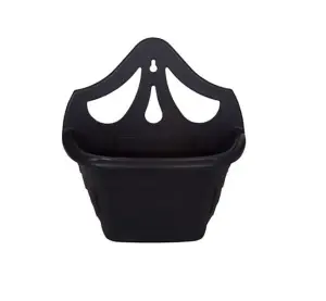 2 x Small 31cm Venetian Wall Planter Basket Garden Pot Plastic Black Colour