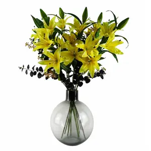 Silk Lily Arrangement (Set of 6) Yellow