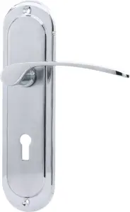 Sandleford Hainton Door Handle Lock Lever Set - Dual Tone Polished & Brushed Chrome