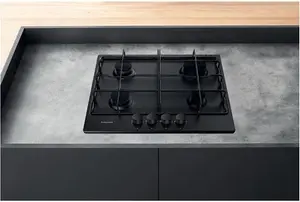 Hotpoint PPH60PFNB 58cm 4 Burner Gas Hob - Black