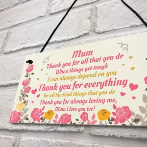 Special Mum Gift From Son Daughter Hanging Plaque Gift For Mum Birthday Christmas Gift