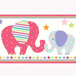 Patchwork Elephant Wallpaper Border - A13001