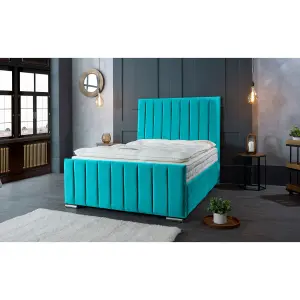 Redding Plush Velvet Teal Bed Frame