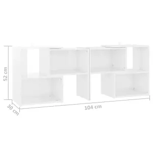 Berkfield TV Cabinet High Gloss White 104x30x52 cm Engineered Wood