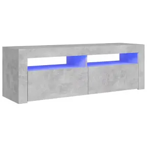 Berkfield TV Cabinet with LED Lights Concrete Grey 120x35x40 cm