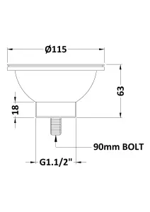 Fireclay Kitchen Sink Basket Strainer Waste - 90mm - Brushed Nickel