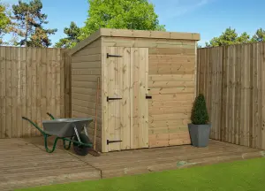 Empire 1000 Pent 5x3 pressure treated tongue and groove wooden garden shed door left (5' x 3' / 5ft x 3ft) (5x3)