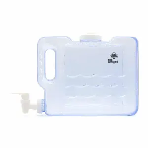 3L Slim Fridge Water Dispenser - Plastic PETG Travel Desktop Container, Blue white - Holds 3 liters