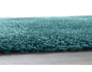 Dark Teal Handmade Rug, 50mm Thickness Plain Shaggy Rug, Modern Luxurious Rug for Bedroom, & Dining Room-200cm X 290cm