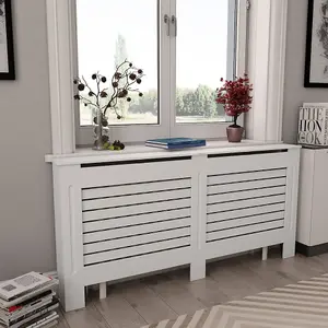 Berkfield Radiator Cover White 172x19x81.5 cm MDF