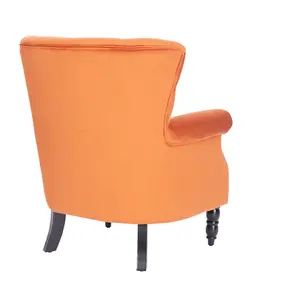 Velvet Orange Liana Accent Wingback Chair