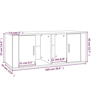 Berkfield TV Cabinet White 100x35x40 cm Engineered Wood