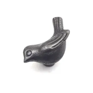 Oakcrafts - Small Antique Cast Iron Wren Cabinet Knob - Approx 50mm - Pack of 4