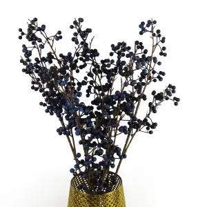 6 x 70cm Artificial Blue Christmas Berry Spray