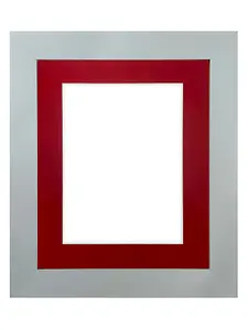 Metro Light Grey Frame with Red Mount 40 x 50CM Image Size 15 x 10 Inch