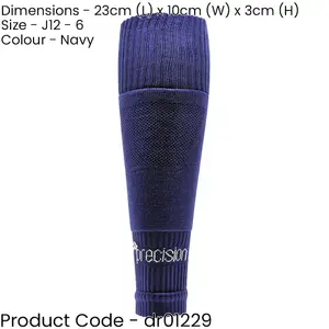 JUNIOR SIZE 12-6 Pro Footless Sleeve Football Socks - NAVY - Stretch Fit