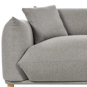 3 Seater Fabric Sofa Light Grey LUVOS