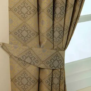 Homescapes Gold Aztec Jacquard Curtain Tie Back Pair