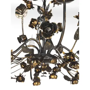 Luminosa Carolina 6 Light Flower Design Multi Arm Chandelier, Bronze