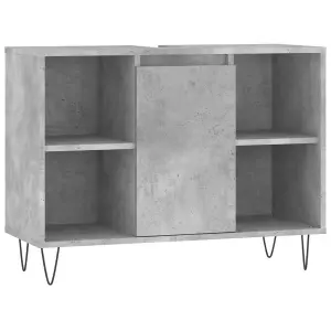 Berkfield Bathroom Cabinet Concrete Grey 80x33x60 cm Engineered Wood