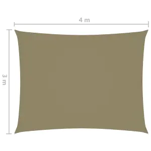 Berkfield Sunshade Sail Oxford Fabric Rectangular 3x4 m Beige