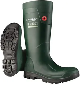 Dunlop Purofort Fieldpro EG62E33 Full Safety Wellington Boots - Green - Size 4 EU 37