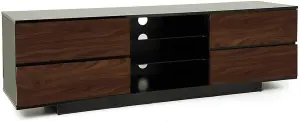 Centurion Supports Avitus Gloss Black with 4-Walnut Drawers and 2 Shelves up to 65" LED, LCD, Plasma TV Cabinet