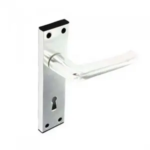 Securit Square Lock Handles (1 Pair) Silver/Black (One Size)