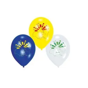 Dumbo Latex Balloons (Pack of 6) Yellow/Blue/White (One Size)