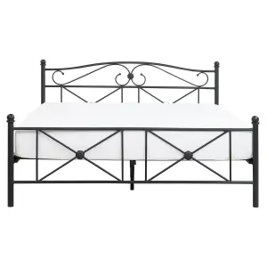 Metal EU King Size Bed Black RODEZ