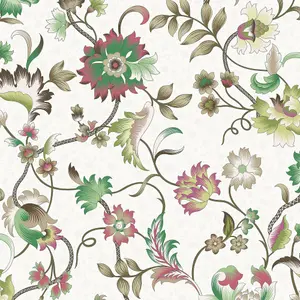 Galerie Heritage Green Floral Motif Wallpaper Roll