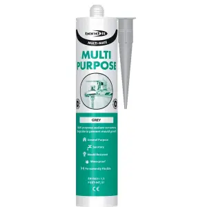 Bond It Multi-Mate GP Multi Purpose Silicone Sealant EU3 Grey (Pack of 12)