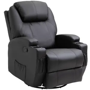 HOMCOM 8-Point Massage Recliner Chair Sofa Rocking Swivel W/ Remote Control