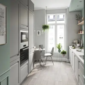 GoodHome Garcinia Integrated handle Matt grey Shaker Door & drawer 300mm