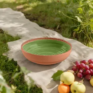 Purely Home Rustic Swirl Green Melamine 15 Piece Outdoor Dinnerware Set of 5