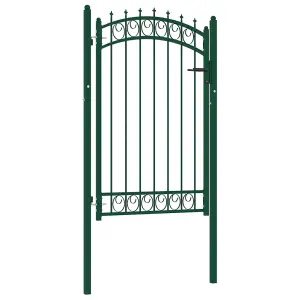 Berkfield Fence Gate with Spikes Steel 100x150 cm Green