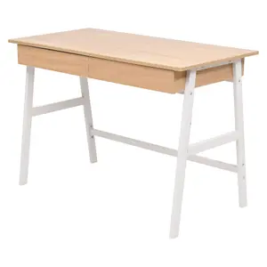 Berkfield Writing Desk 110x55x75 cm Oak and White