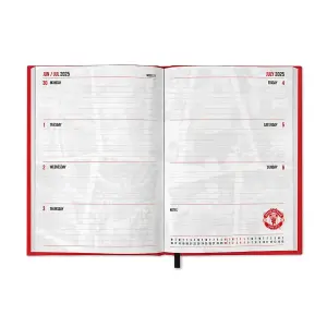 Manchester United FC 2025 Crest A5 Diary Red/Gold (One Size)