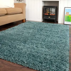 Ocean Blue Thick Soft Shaggy Area Rug 200x290cm