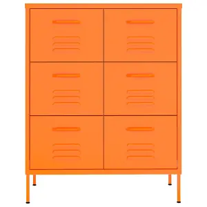 Berkfield Drawer Cabinet Orange 80x35x101.5 cm Steel