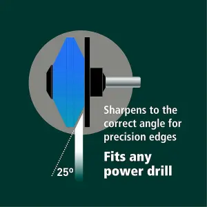 SPARES2GO Log Splitter Blade Sharpener Kit 1.5KG 8" Wood Splitting Timber Chisel Wedges + Drill Attachment