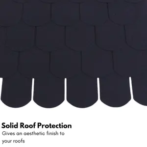 Premium Asphalt Roof Shingles, 25 Pcs Covers 32.2 sqft - Graphite Fish Scales Design 80 x 31.5 cm Weather Resistant Roofing Felt