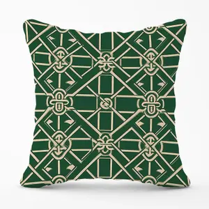 Green Lattice Design Outdoor Cushion 45cm x 45cm