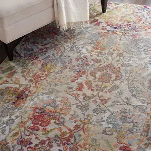 IvoryOrange Traditional Easy to Clean Floral Rug For Dining Room Bedroom And Living Room-239cm X 300cm