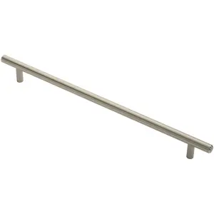 Round T Bar Cabinet Pull Handle 348 x 12mm 288mm Fixing Centres Satin Nickel