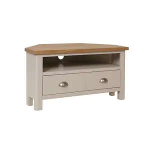 Home Source Ramsgate Grey & Oak Corner 1 Drawer TV Stand Cabinet