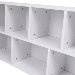 Wooden Bookcase Organizer Storage Shelving Unit White