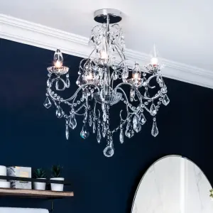 Litecraft Vara Chrome 5 Light Chandelier