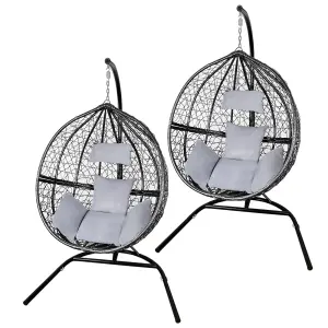 Hanging Egg Chair Swing Rattan Garden Patio Outdoor Furniture