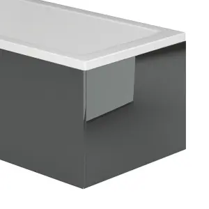 Novela Left Hand L-Shape Shower Bath - 1700x820mm with Anthracite Panel